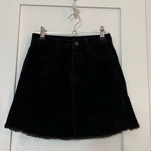 Brandy Melville Black Corduroy Mini Skirt - Size Small